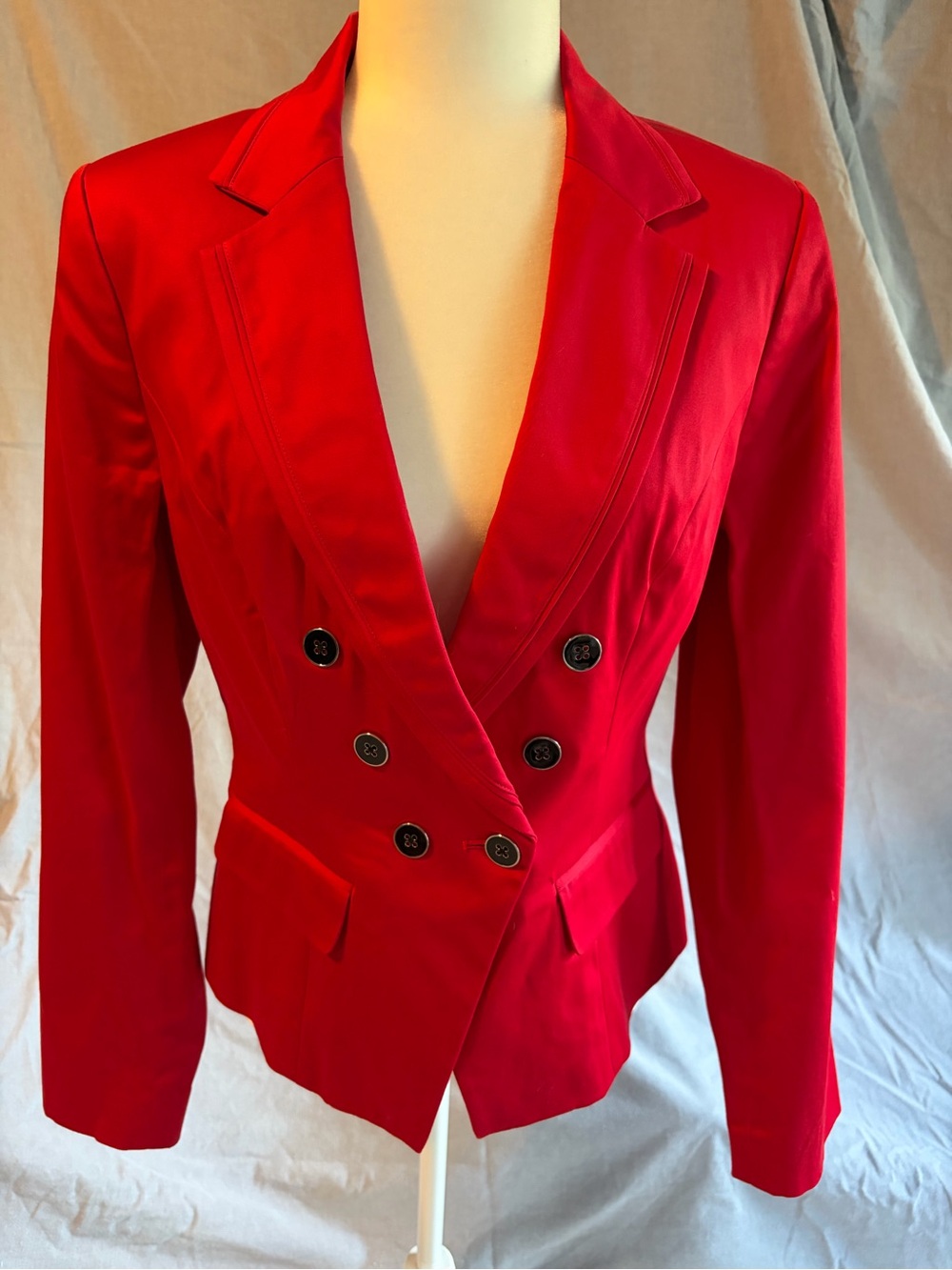 WHBM White House Black Market Classic Double-Breasted Women's Red Blazer